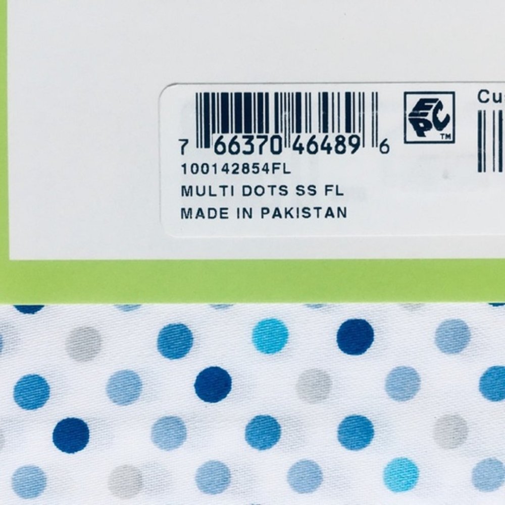 brand new 4-pc Charter Club Dot-Print 100% Cotton FULL Sheet Set - Blue on White - Picture 7 of 9